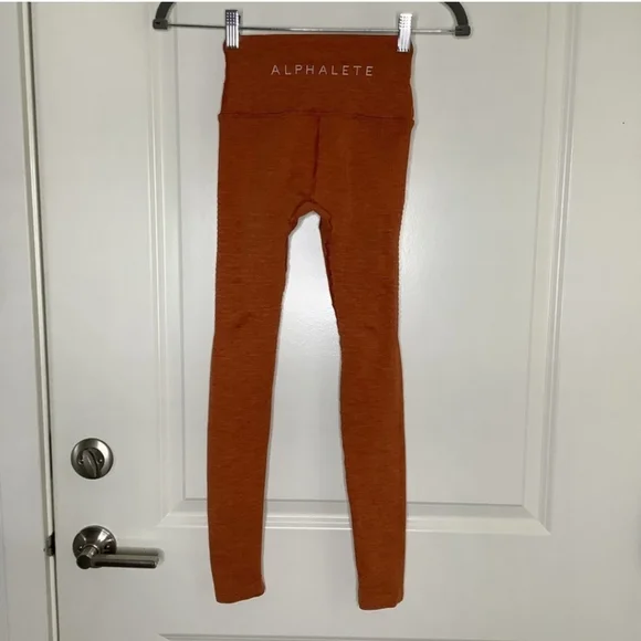 Alphalete Halo Burnt Orange Autumn High Rise Seamless Tight Leggings - Picture 5 of 8